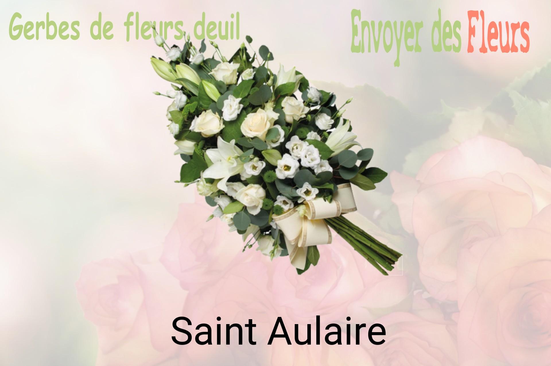 Gerbe de fleurs de deuil livrée à Saint-Aulaire